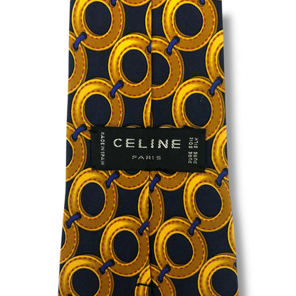 【7532】良品！セリーヌ　ネクタイ　ゴールド系