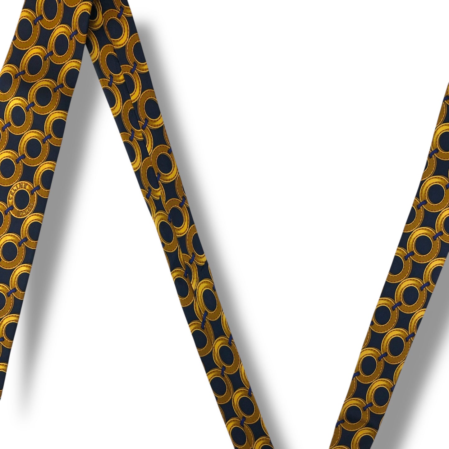 【7532】良品！セリーヌ　ネクタイ　ゴールド系