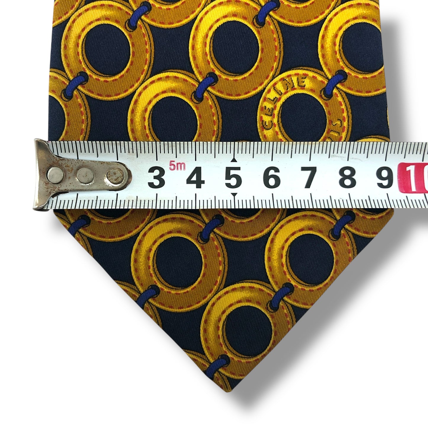 【7532】良品！セリーヌ　ネクタイ　ゴールド系