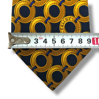 【7532】良品！セリーヌ　ネクタイ　ゴールド系