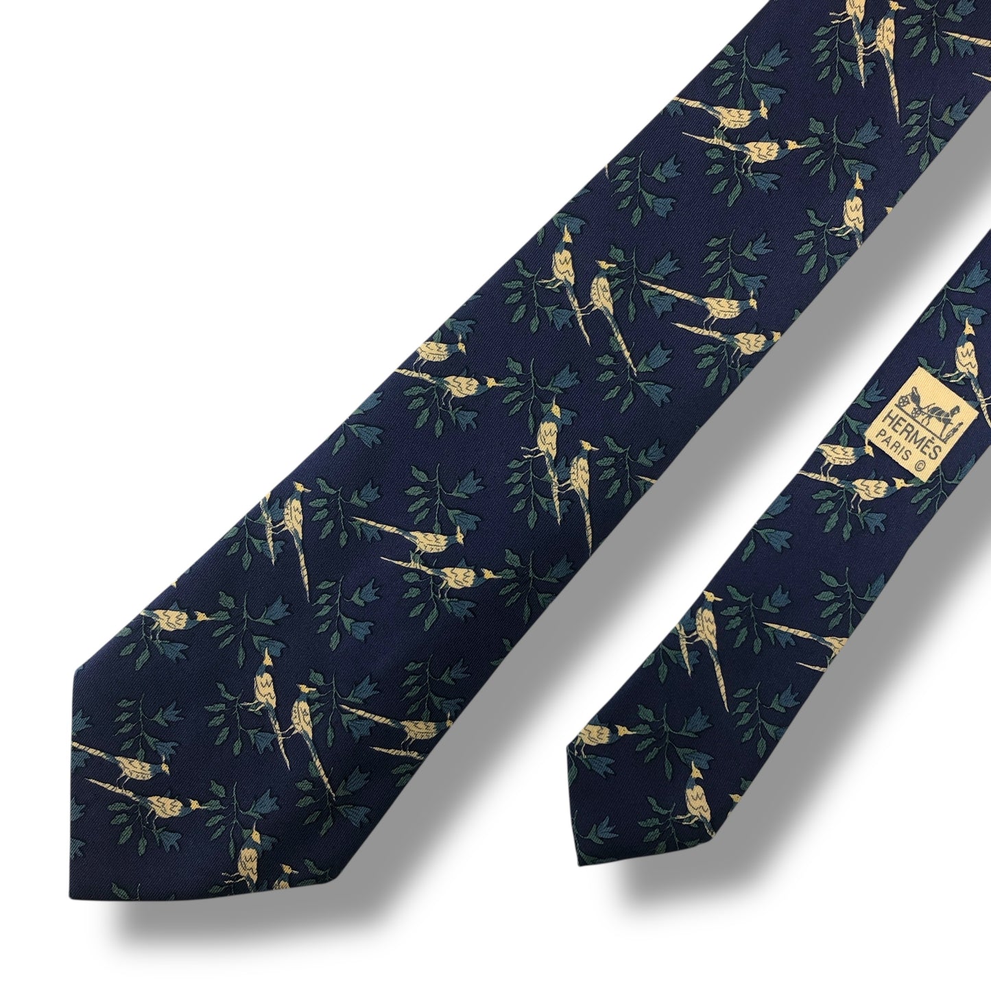 【7534】可品！エルメス　ネクタイ　ブルー系