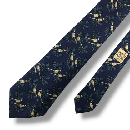 【7534】可品！エルメス　ネクタイ　ブルー系