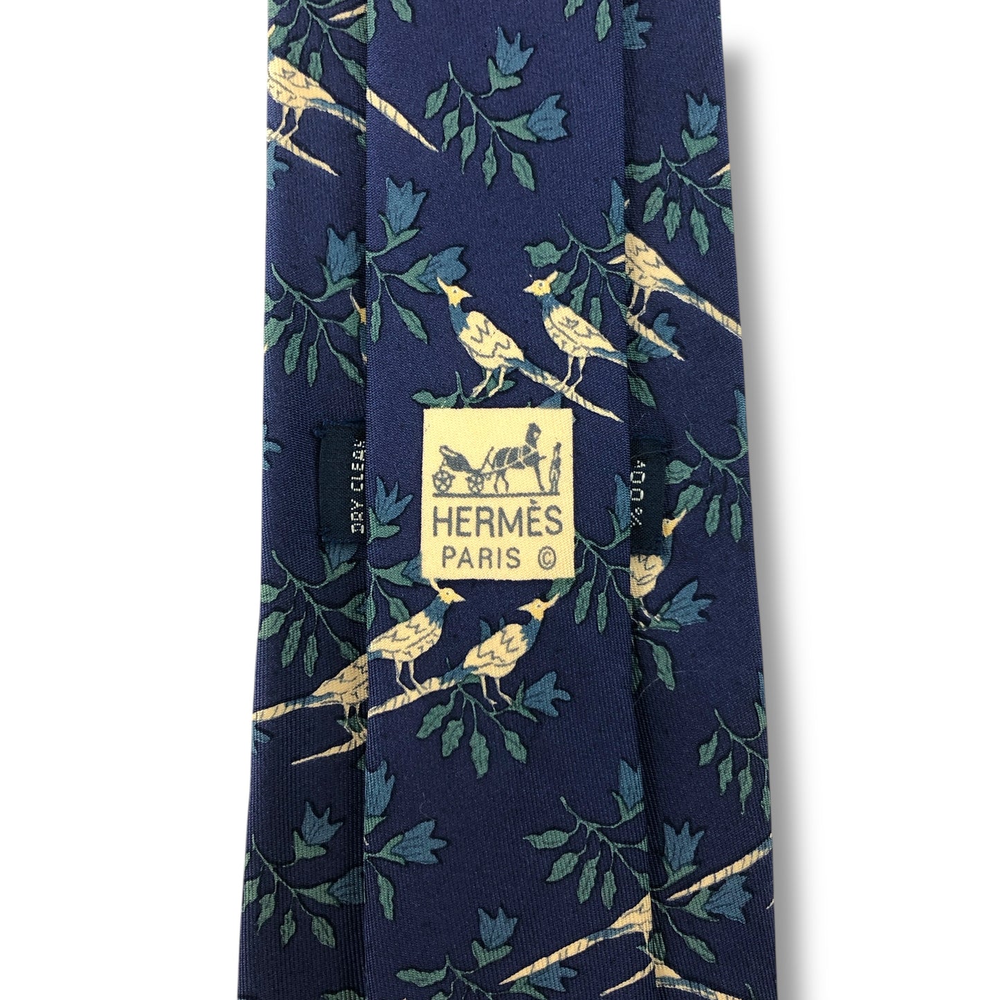 【7534】可品！エルメス　ネクタイ　ブルー系