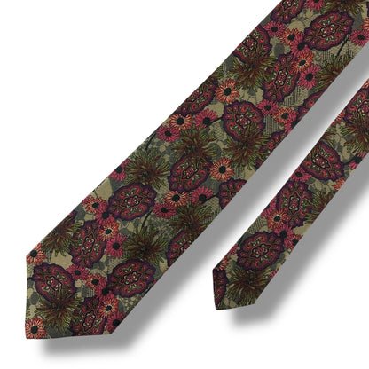 【7535】美品！クリスチャンディオール　ネクタイ　ベージュ系　花柄系