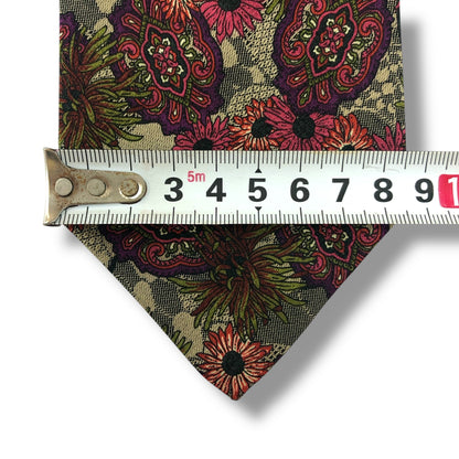 【7535】美品！クリスチャンディオール　ネクタイ　ベージュ系　花柄系