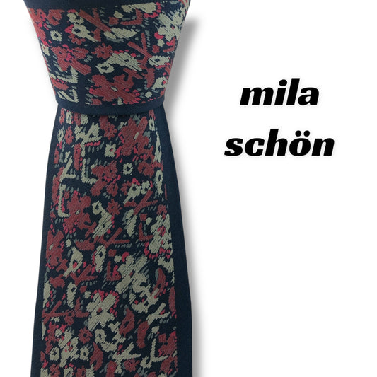 【7536】良品！ミラショーン　ネクタイ　ネイビー系