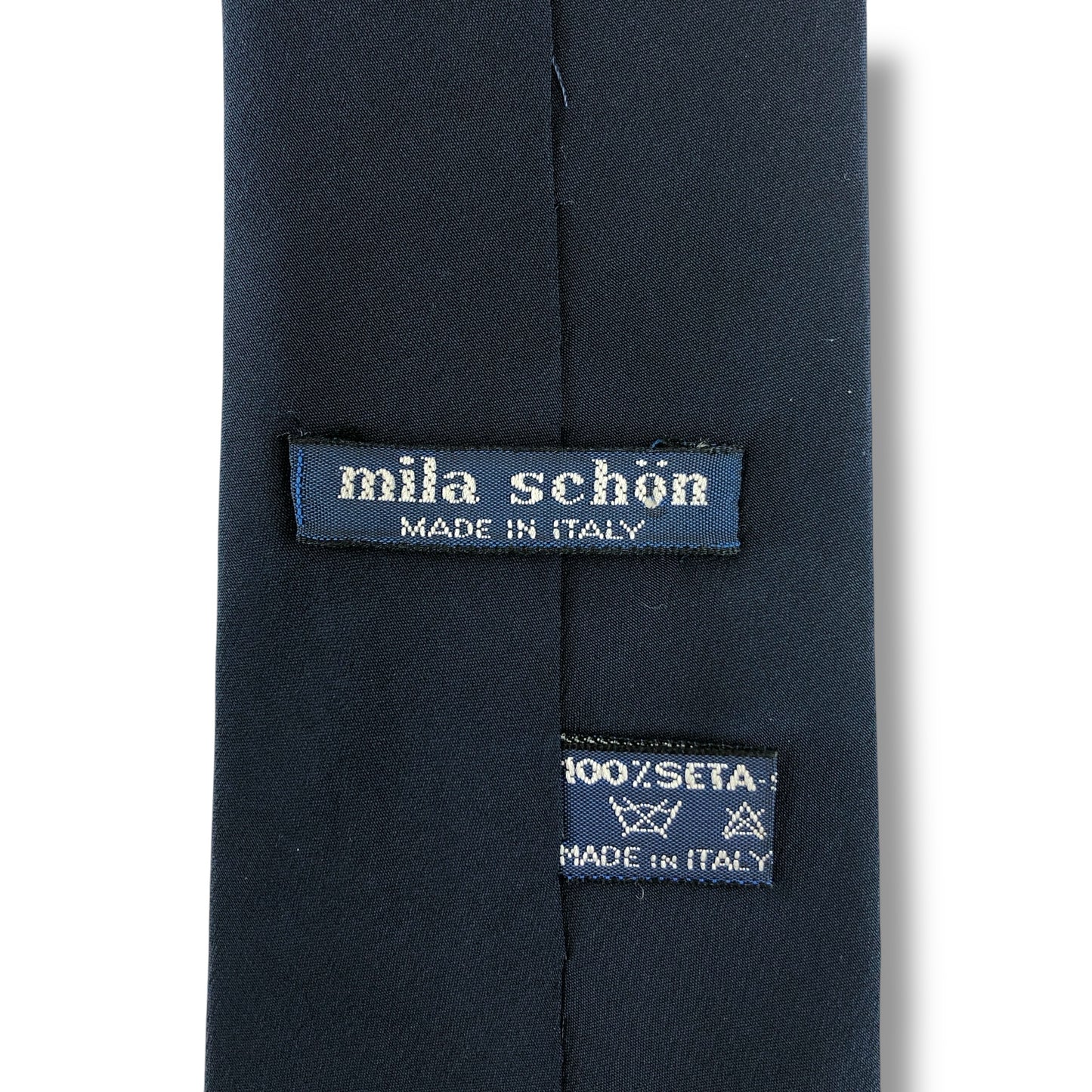 【7536】良品！ミラショーン　ネクタイ　ネイビー系