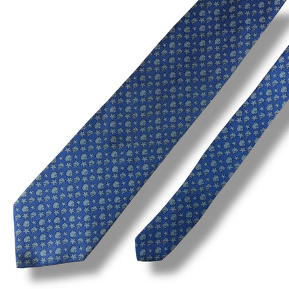 【7538】良品！ブルックスブラザーズ　ネクタイ　水色系　貝殻柄