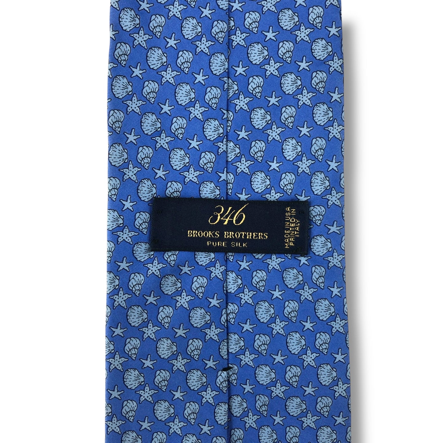 【7538】良品！ブルックスブラザーズ　ネクタイ　水色系　貝殻柄