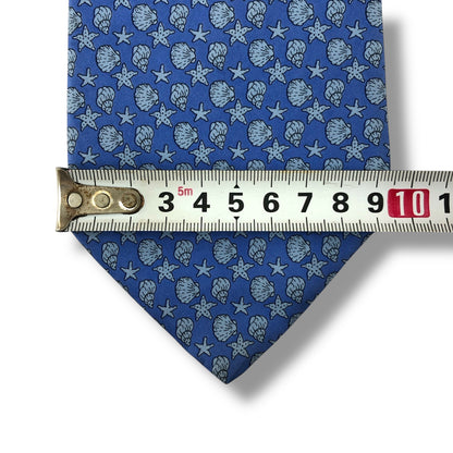 【7538】良品！ブルックスブラザーズ　ネクタイ　水色系　貝殻柄