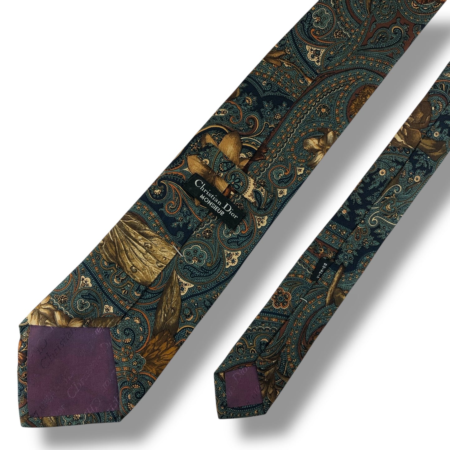 【7541】美品ー良品！クリスチャンディオール　ネクタイ　グリーン系