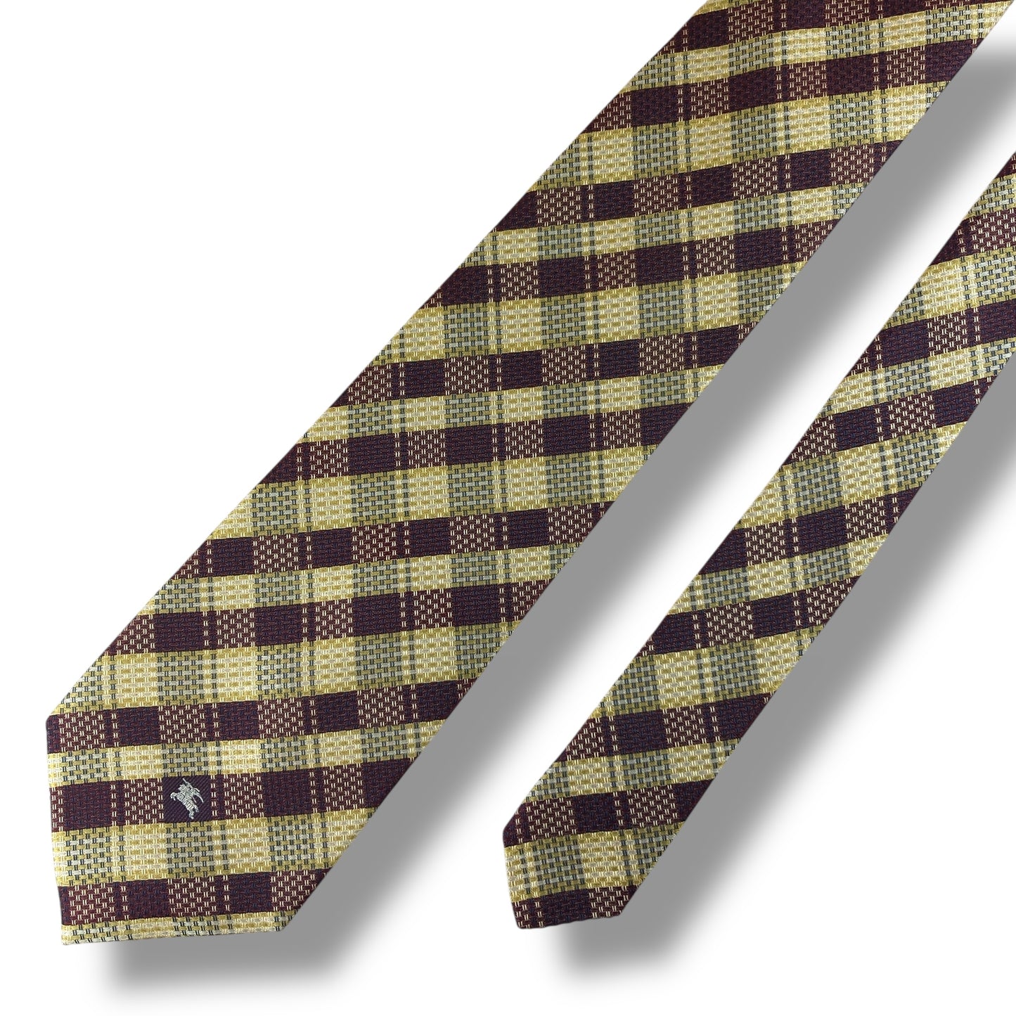 【7542】美品！バーバリー　ネクタイ　赤×黄系　ホースロゴ