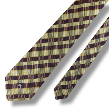 【7542】美品！バーバリー　ネクタイ　赤×黄系　ホースロゴ