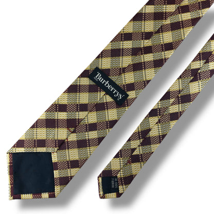 【7542】美品！バーバリー　ネクタイ　赤×黄系　ホースロゴ