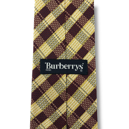 【7542】美品！バーバリー　ネクタイ　赤×黄系　ホースロゴ