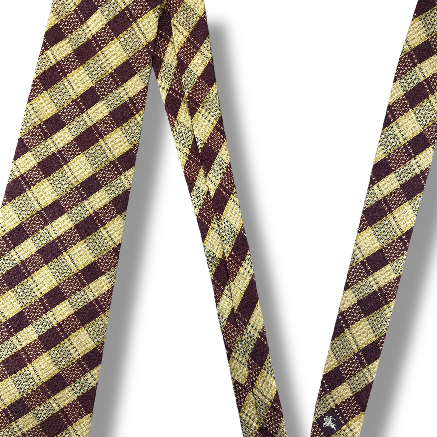 【7542】美品！バーバリー　ネクタイ　赤×黄系　ホースロゴ