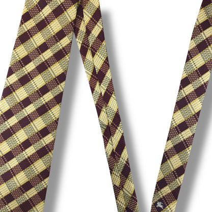 【7542】美品！バーバリー　ネクタイ　赤×黄系　ホースロゴ