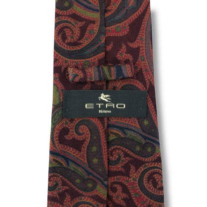 【7543】美品！エトロ　ネクタイ　ボルドー系