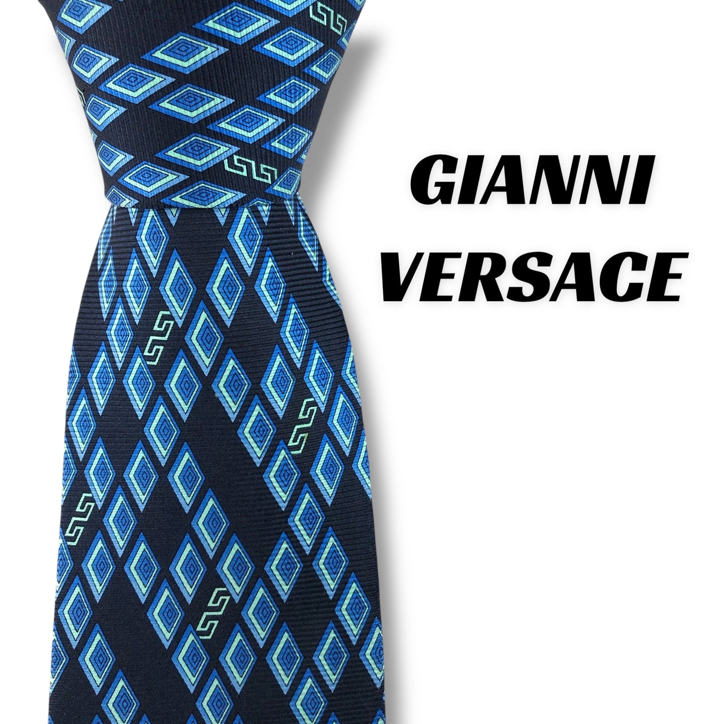 【7544】良品！ジャンニヴェルサーチ　ネクタイ　ブルー系