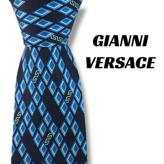 【7544】良品！ジャンニヴェルサーチ　ネクタイ　ブルー系