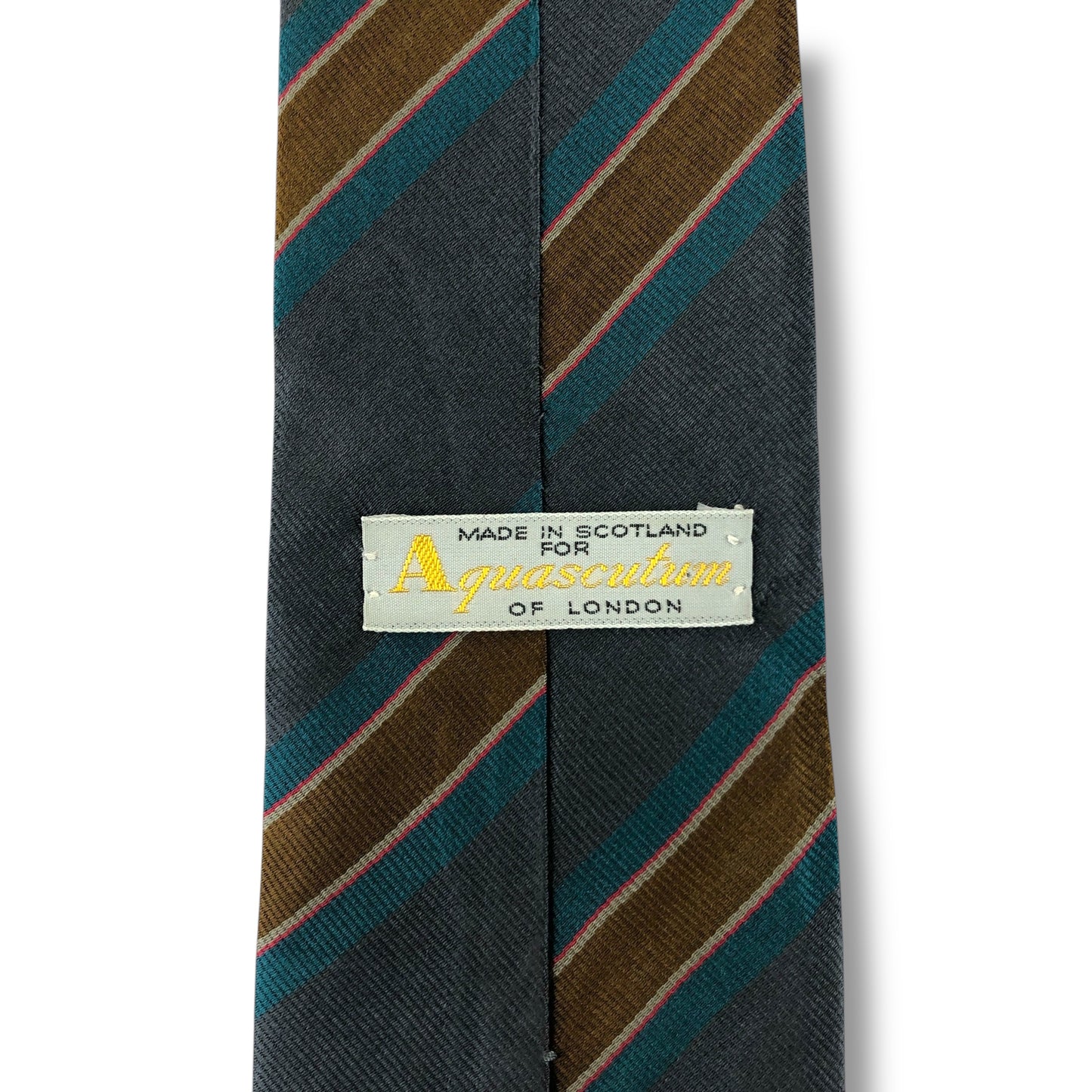 【7545】良品！アクアスキュータム　ネクタイ　グレー系