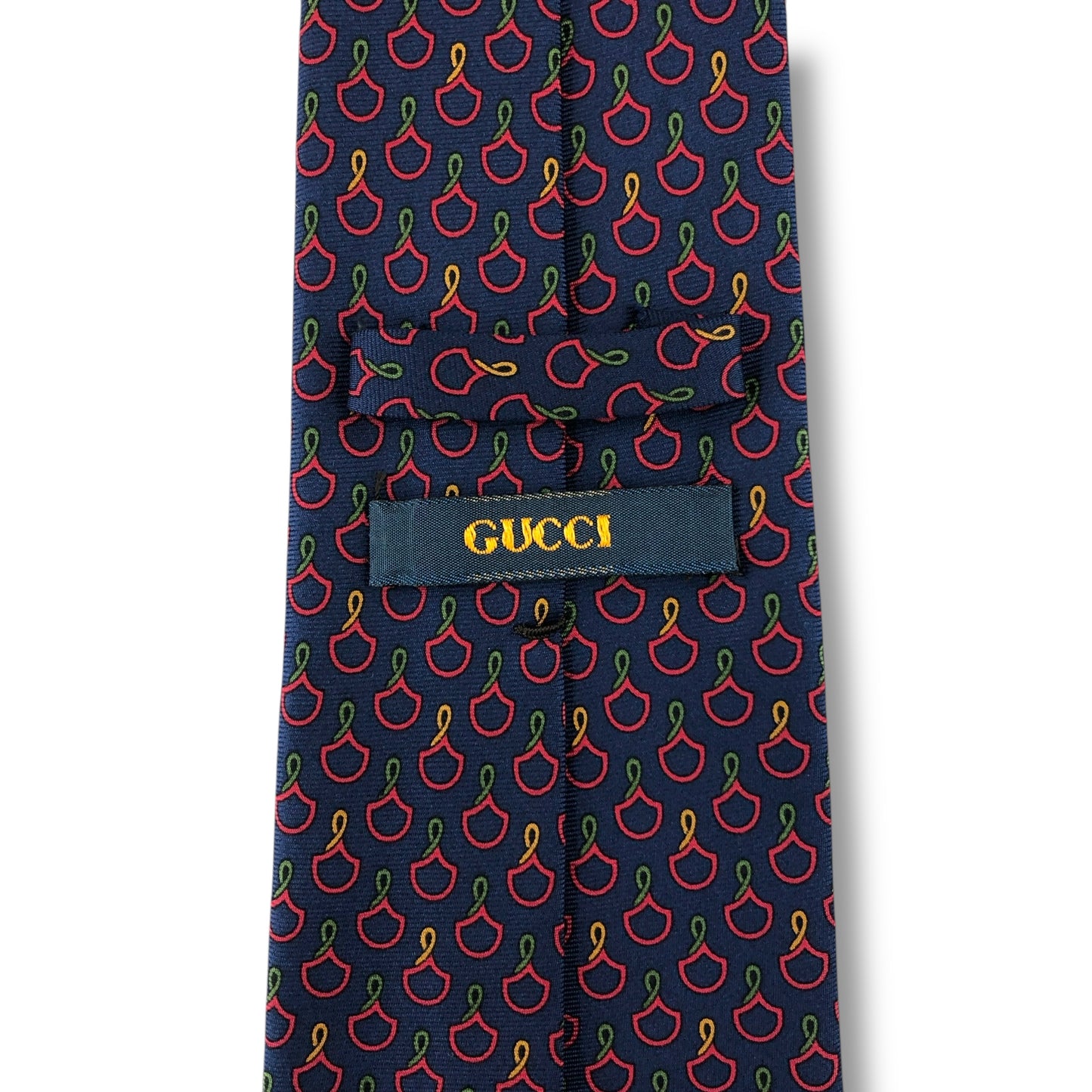 【7546】美品ー良品！グッチ　 ネクタイ　ネイビー系