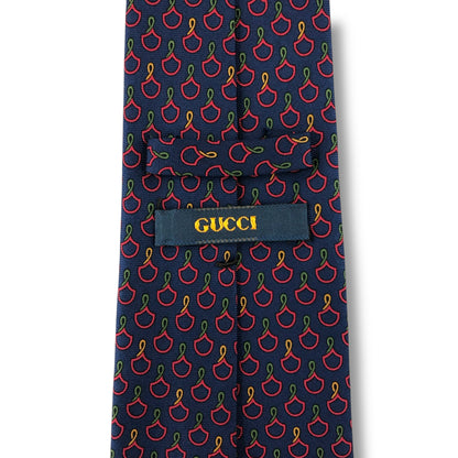 【7546】美品ー良品！グッチ　 ネクタイ　ネイビー系