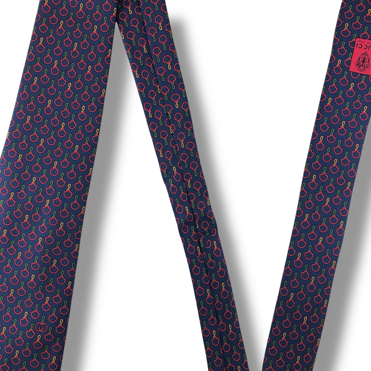 【7546】美品ー良品！グッチ　 ネクタイ　ネイビー系