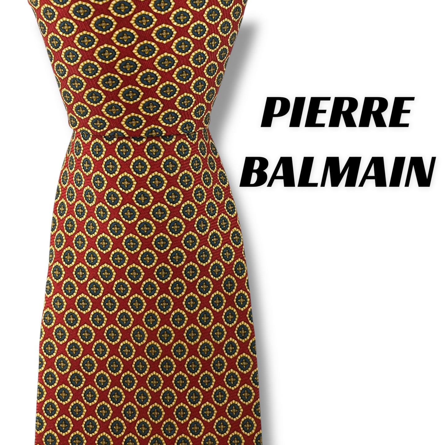 【7547】良品！ピエールバルマン　ネクタイ　赤茶系