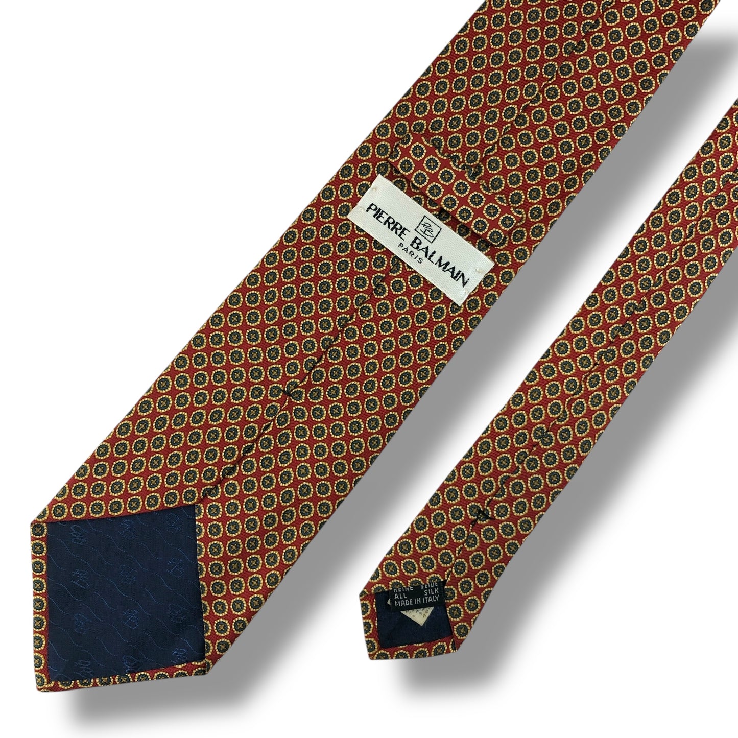 【7547】良品！ピエールバルマン　ネクタイ　赤茶系