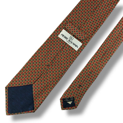 【7547】良品！ピエールバルマン　ネクタイ　赤茶系