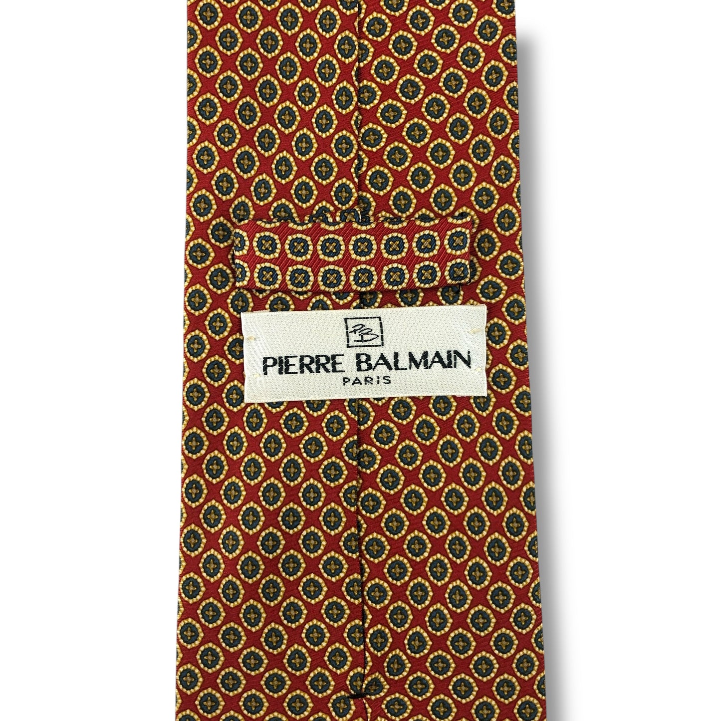 【7547】良品！ピエールバルマン　ネクタイ　赤茶系