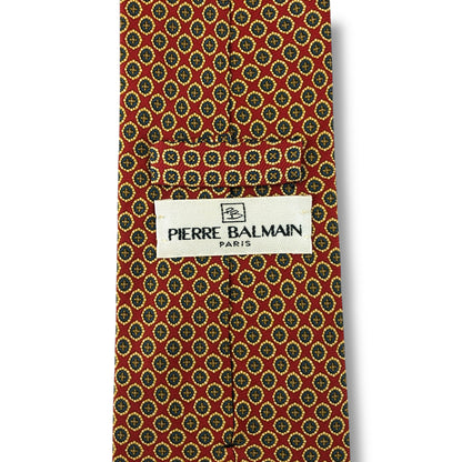 【7547】良品！ピエールバルマン　ネクタイ　赤茶系