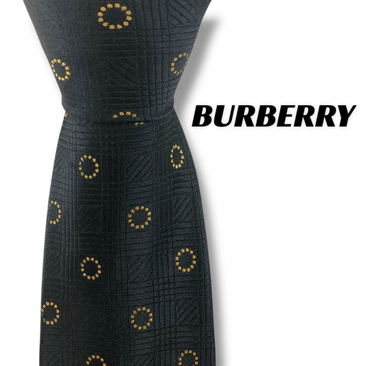 【7551】良品！バーバリー　ネクタイ　ブラック系