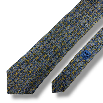 【7552】美品！エルメス　ネクタイ　水色系