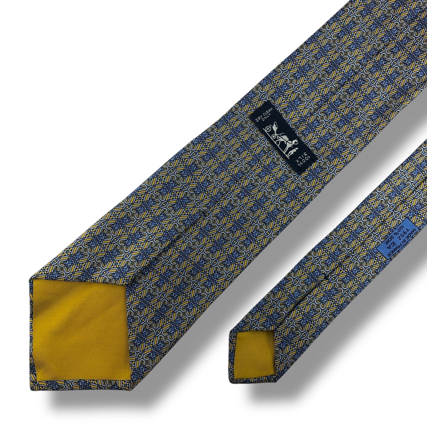 【7552】美品！エルメス　ネクタイ　水色系