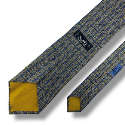 【7552】美品！エルメス　ネクタイ　水色系