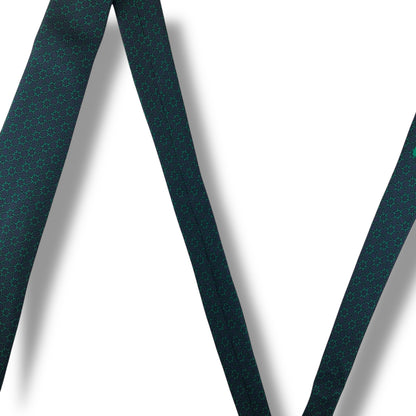 【7553】良品！エルメス　ネクタイ　グリーン系