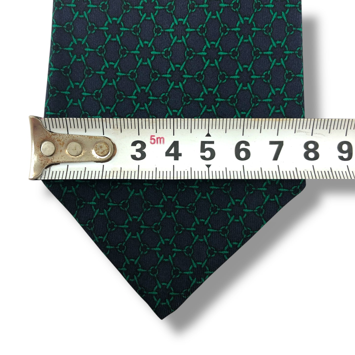 【7553】良品！エルメス　ネクタイ　グリーン系