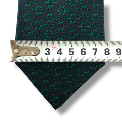 【7553】良品！エルメス　ネクタイ　グリーン系