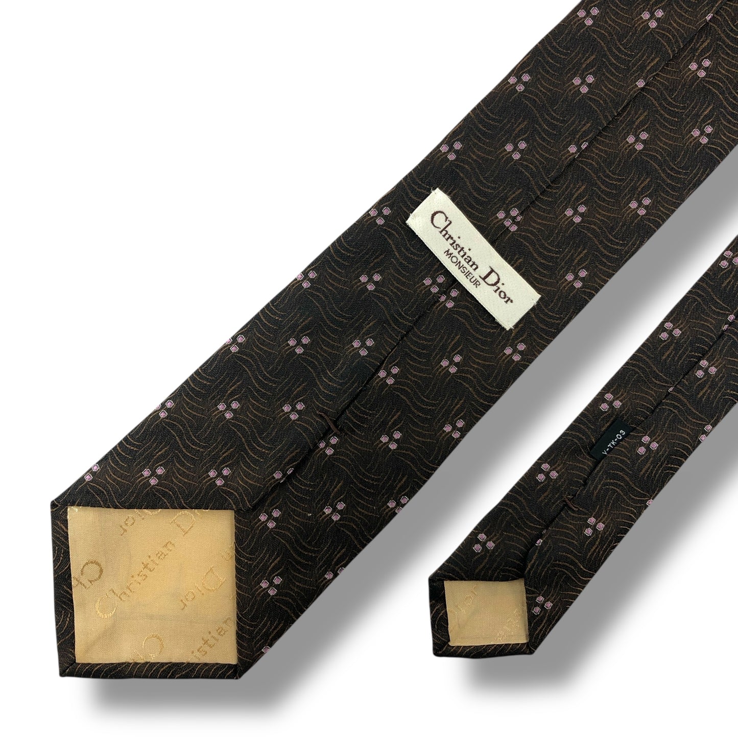 【7555】美品！クリスチャンディオール　ネクタイ　ブラウン系