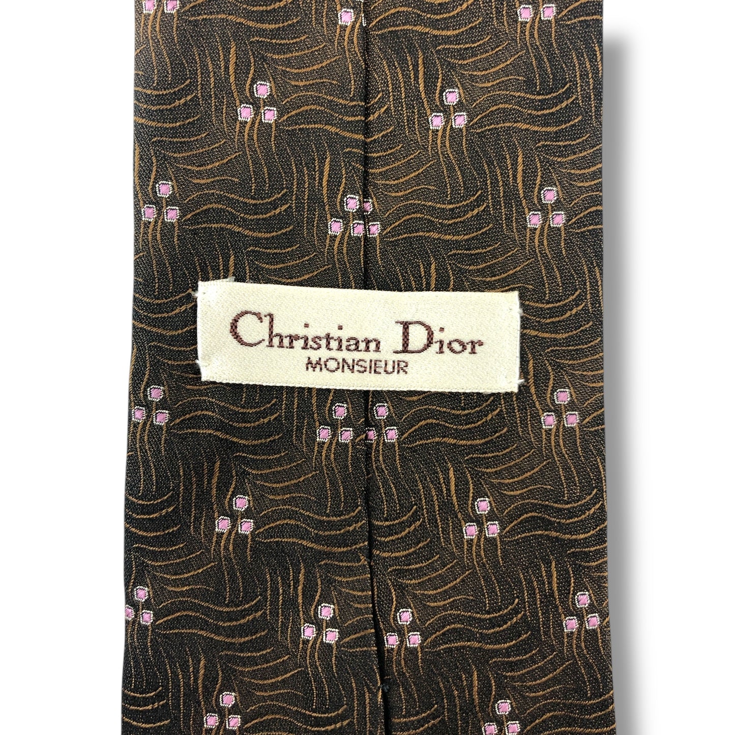 【7555】美品！クリスチャンディオール　ネクタイ　ブラウン系