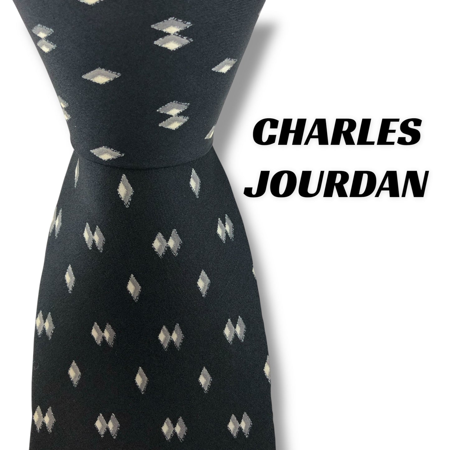 【7556】美品！シャルルジョルダン　ネクタイ　ブラック系