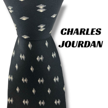 【7556】美品！シャルルジョルダン　ネクタイ　ブラック系