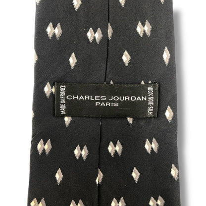 【7556】美品！シャルルジョルダン　ネクタイ　ブラック系