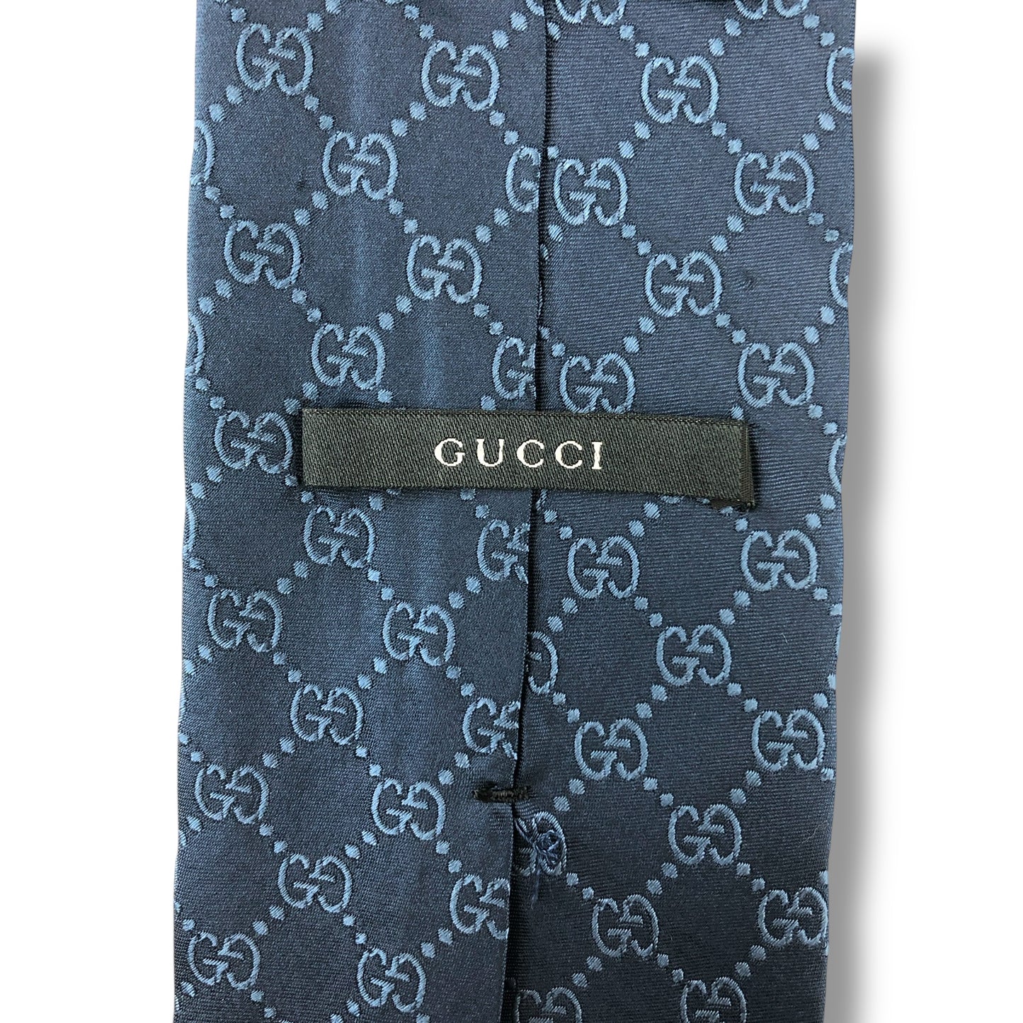 【7557】美品！グッチ　ネクタイ　ブルー系