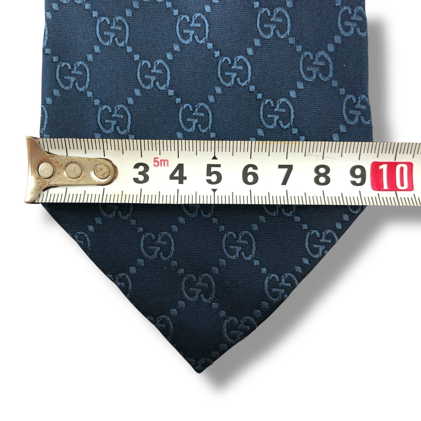 【7557】美品！グッチ　ネクタイ　ブルー系