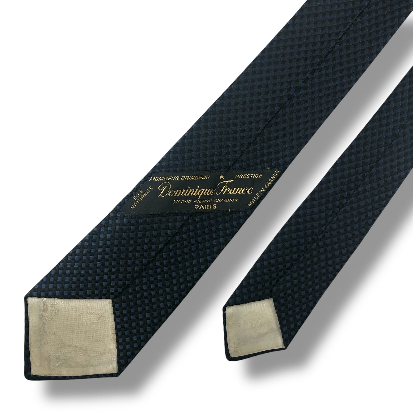 【7558】良品！ドミニクフランス　ネクタイ　ネイビー系