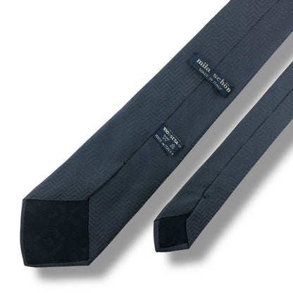 【7559】良品！ミラショーン　ネクタイ　グレーブルー系