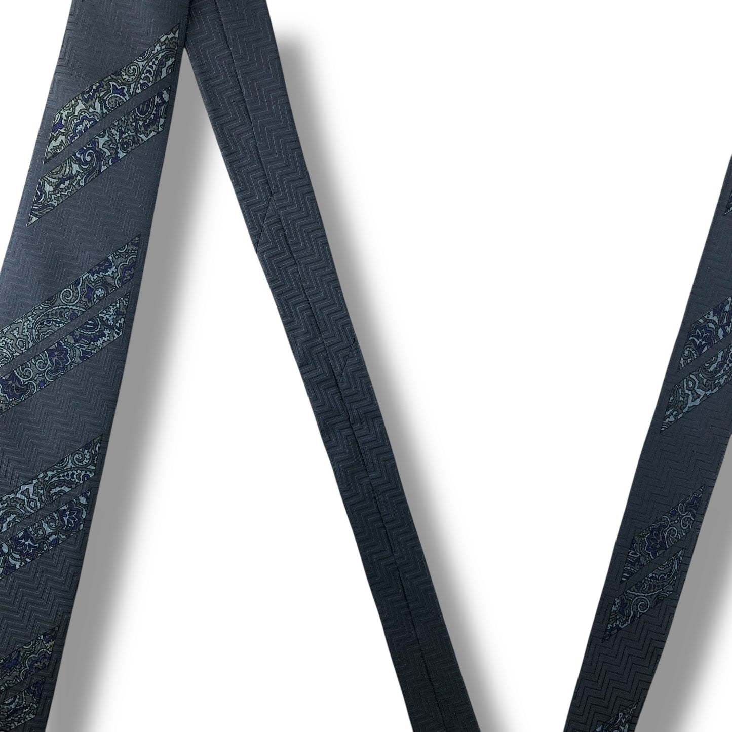 【7559】良品！ミラショーン　ネクタイ　グレーブルー系